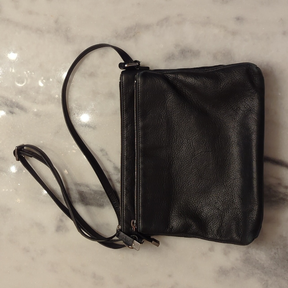 Margot Black Leather Crossbody